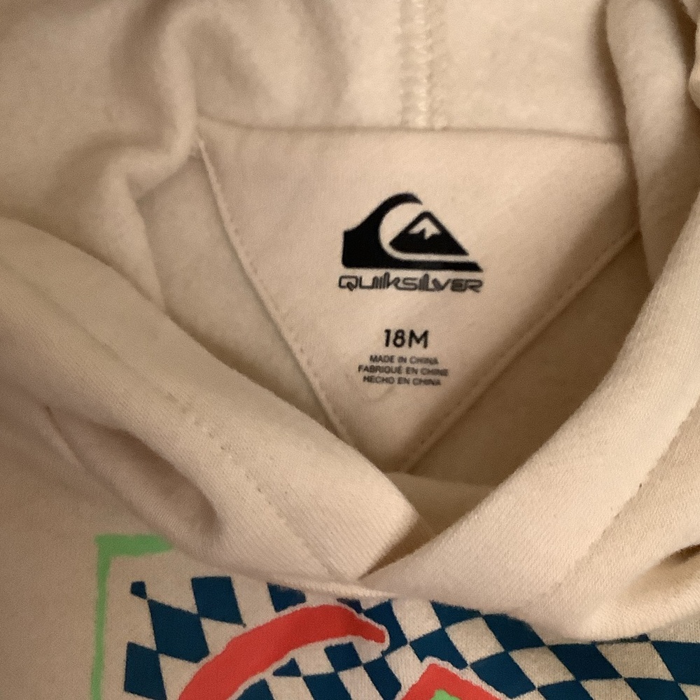 Quiksilver Kids Hoodie in Cream with Graphic Design - Picture 4 of 5